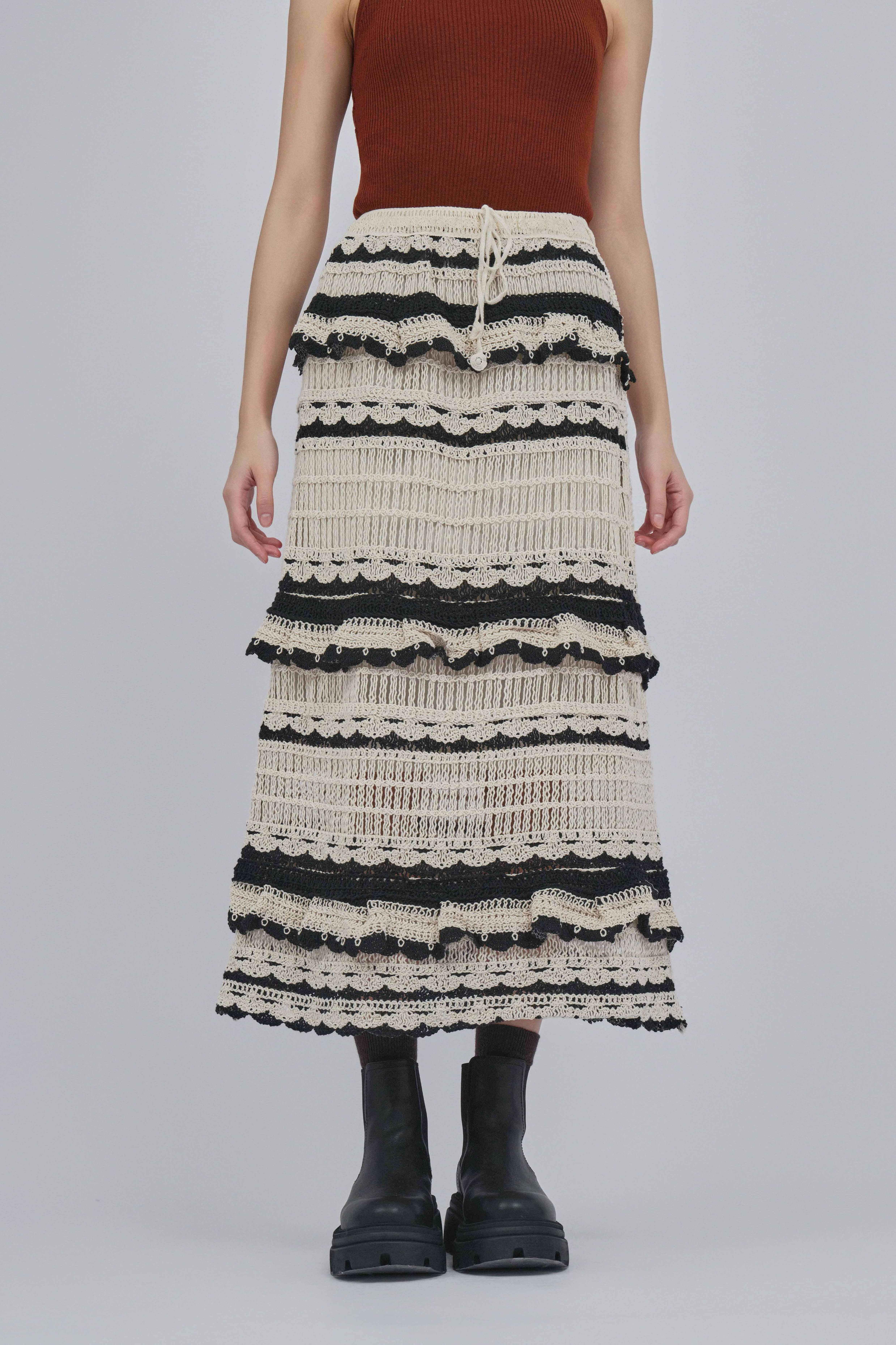 荷葉通花間棉線勾花裙（現貨款式）