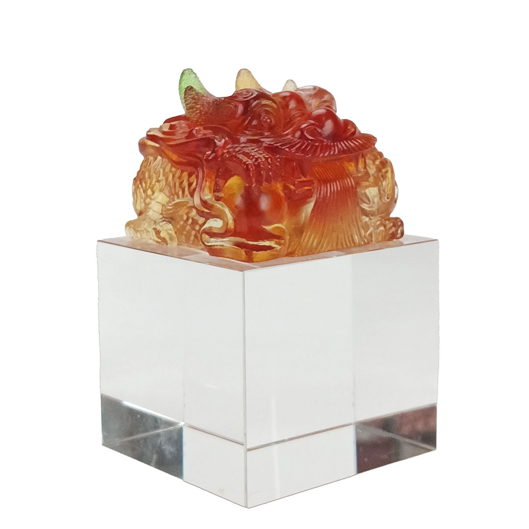 琉璃小龍印章文鎮｜開運吉祥物 祥瑞尊貴送禮首選