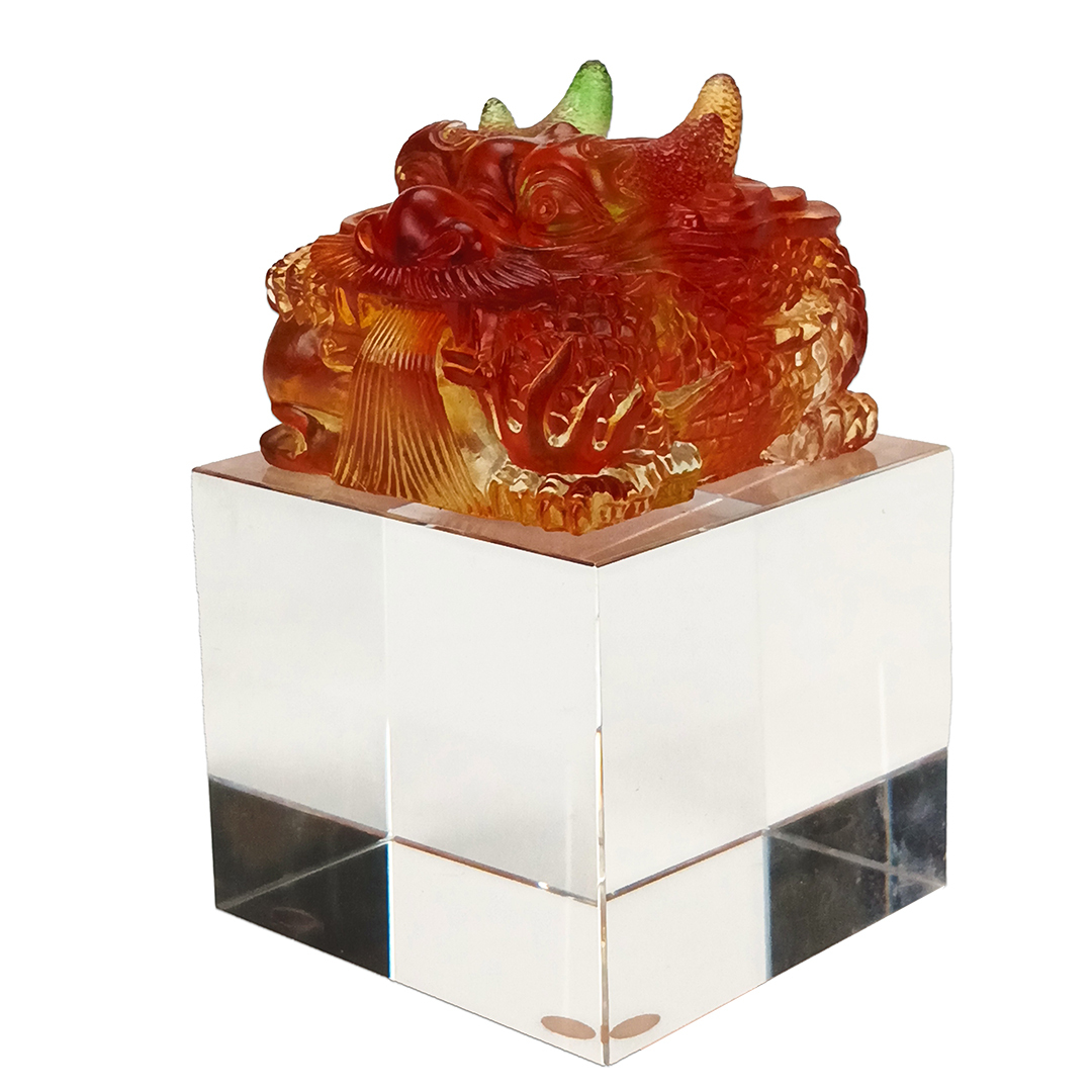 琉璃小龍印章文鎮｜開運吉祥物 祥瑞尊貴送禮首選