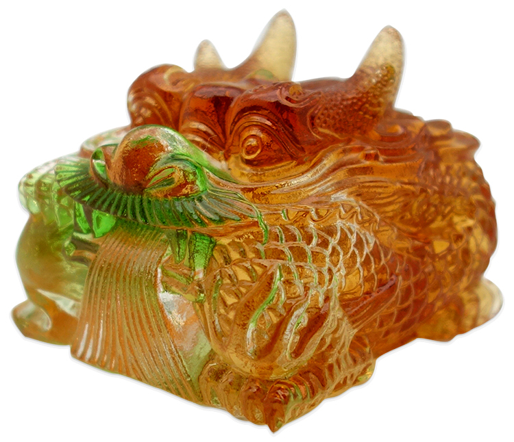 鹿港窯禮品館 開運吉祥物:鹿港窯琉璃小龍印章文鎮 - 祥瑞與尊貴的象徵