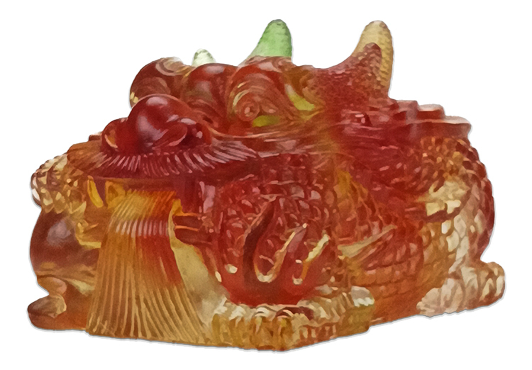 鹿港窯禮品館 開運吉祥物:鹿港窯琉璃小龍印章文鎮 - 祥瑞與尊貴的象徵