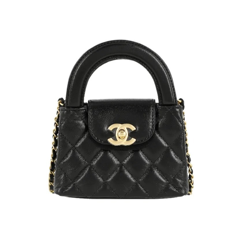 CHANEL 23K 24P Kelly Nano 小廢包 鏈條 牛皮 超迷你 手袋