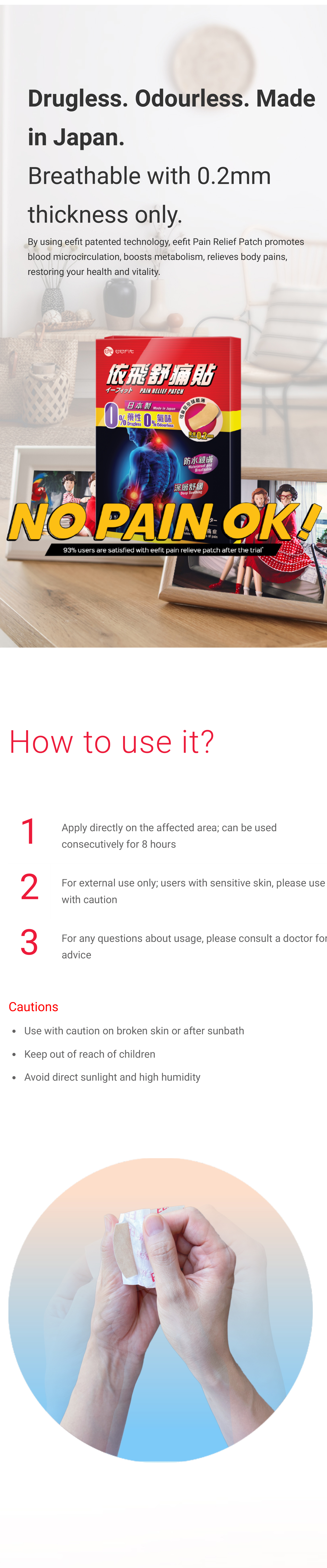 eefit - Pain Relief Patch Feature and Benefit -1