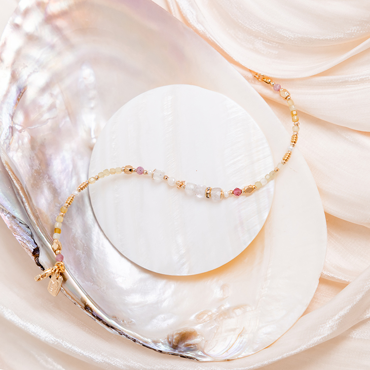 十月誕生石 • 百日草 • 天長地久 – 碧璽月光石 – 手鍊