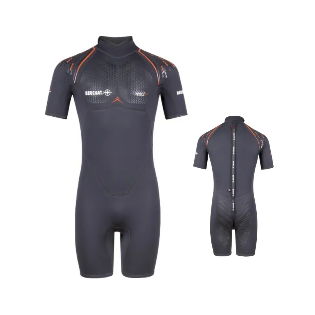 ▲BEUCHAT 男款 連身防寒衣 短袖短褲 3mm