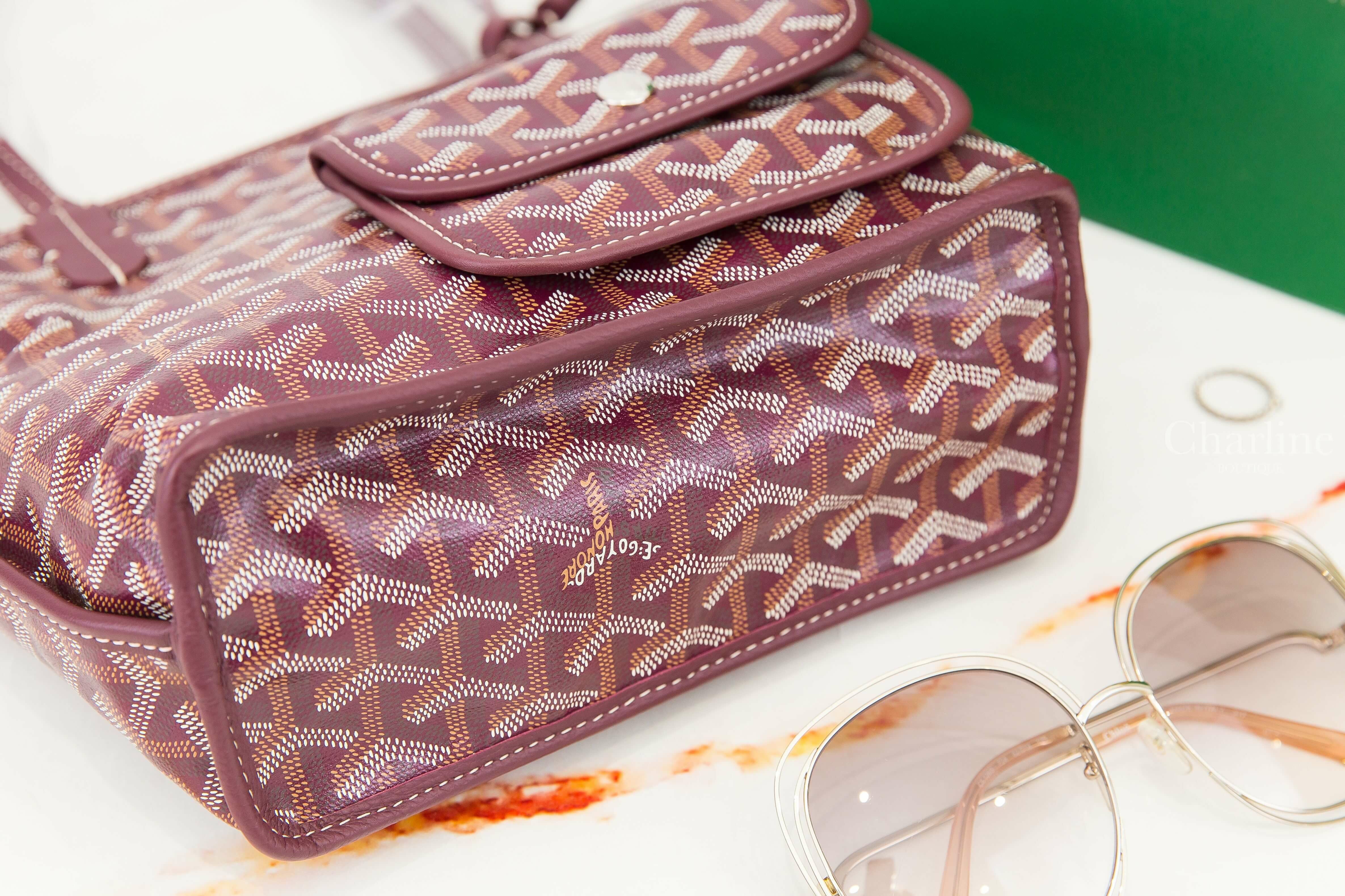 Goyard Anjou Mini Bag 勃根地酒紅色勃根地酒紅提把迷你無拉鍊托特包-Charline Boutique 精品代購