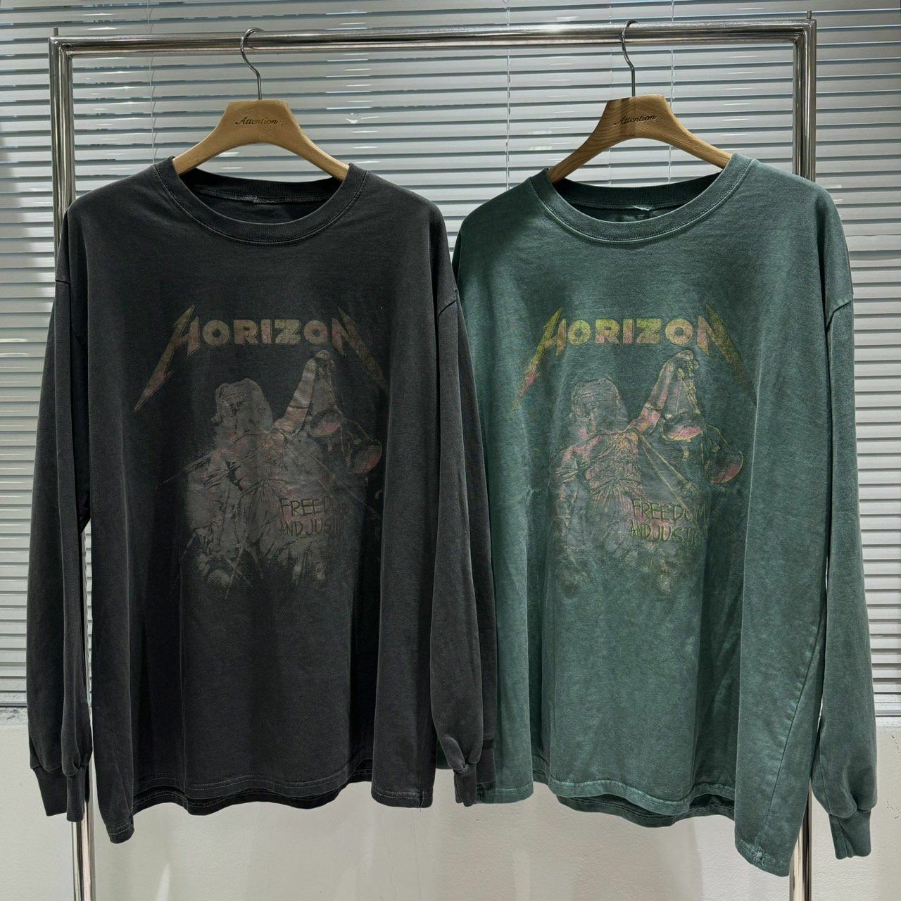 洗水英文字圖案長袖衫 BY ATTENTION-271T