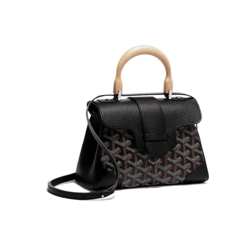 GOYARD Saigon Souple 櫸木帆布拼皮 小廢包 迷你 手袋