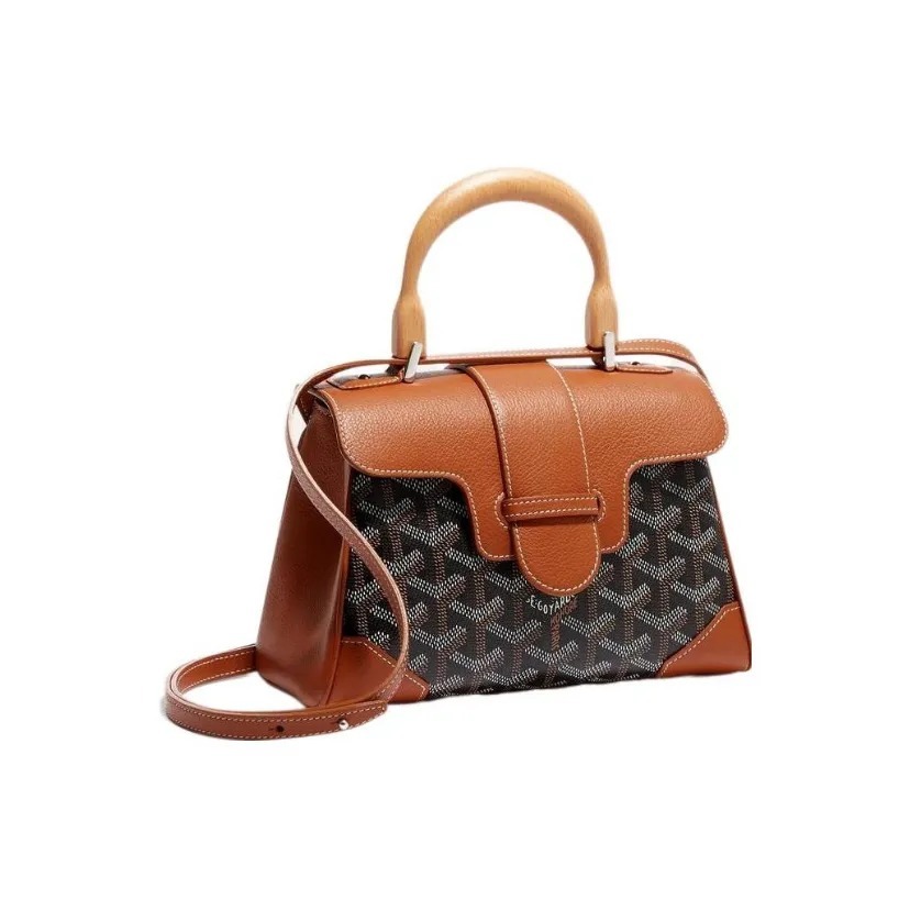 GOYARD Saigon Souple 櫸木帆布拼皮 小廢包 迷你 手袋