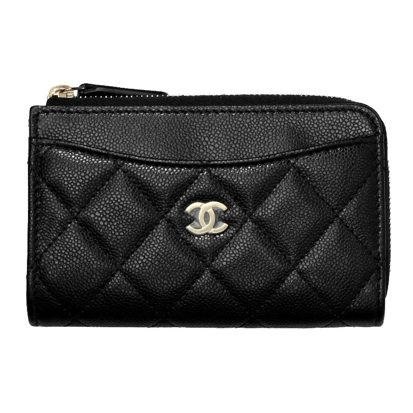 CHANEL 23C 粒面牛皮 卡套 銀包