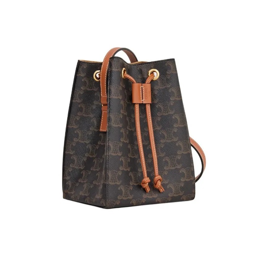 CELINE Micro 帆布拼小牛皮 斜孭 水桶袋