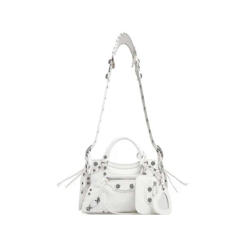 BALENCIAGA Cagole 做舊銀色配件心形化妝鏡 超小型 手袋