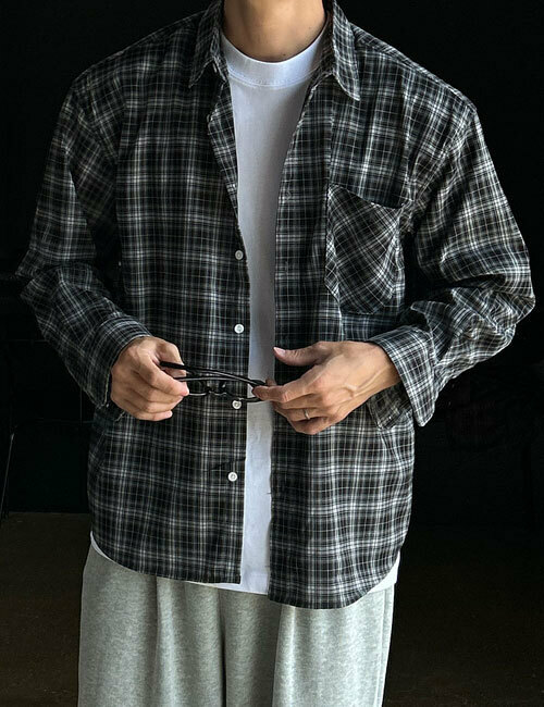 Dex 格紋長袖襯衫