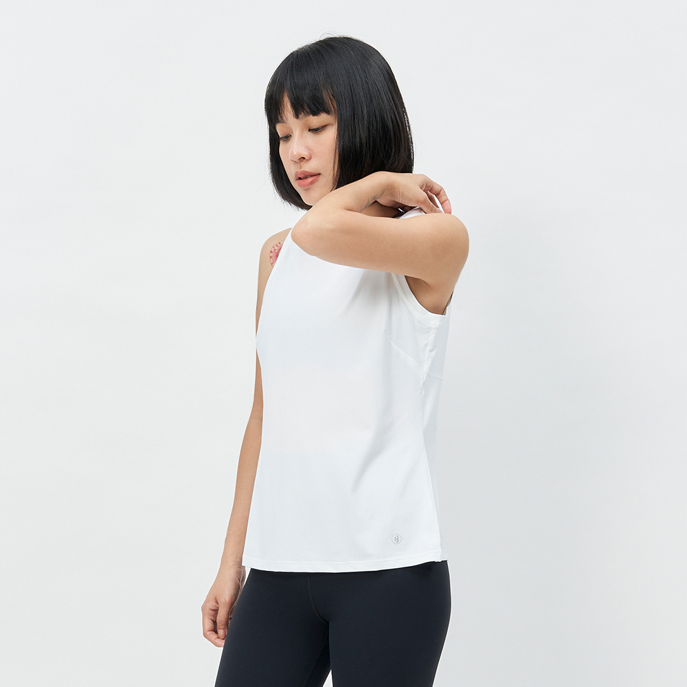TBA Your Classic Tank 女 純淨白 訓練 輕薄 透氣 後開洞 背心 TBAW213TK02-WH
