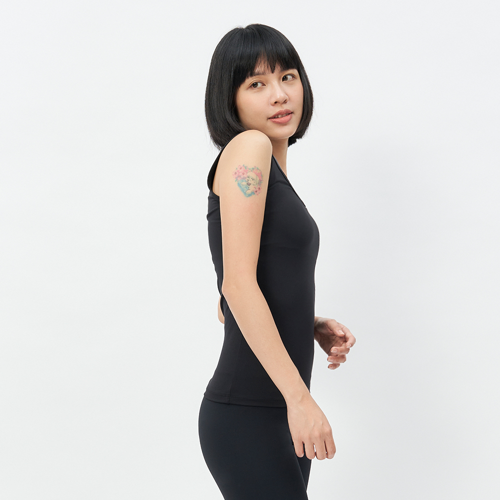 TBA Daily Tank 女 極致黑 彈性 修身 厚磅 運動 瑜珈 訓練 背心 TBAW214TK03-BK