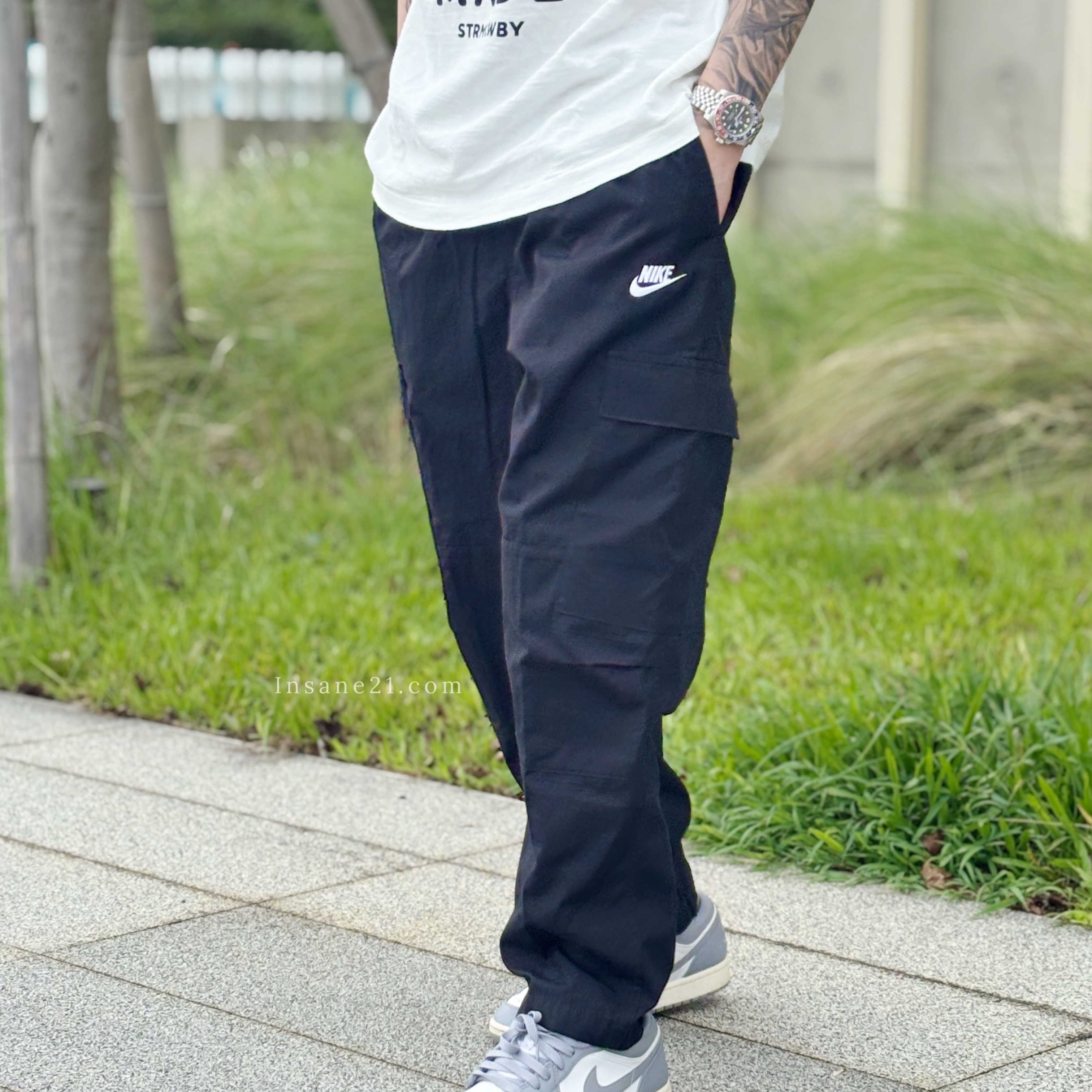 NIKE CLUB 男款 工裝長褲 直筒褲 小勾 側口袋 刺繡LOGO DX0614-010