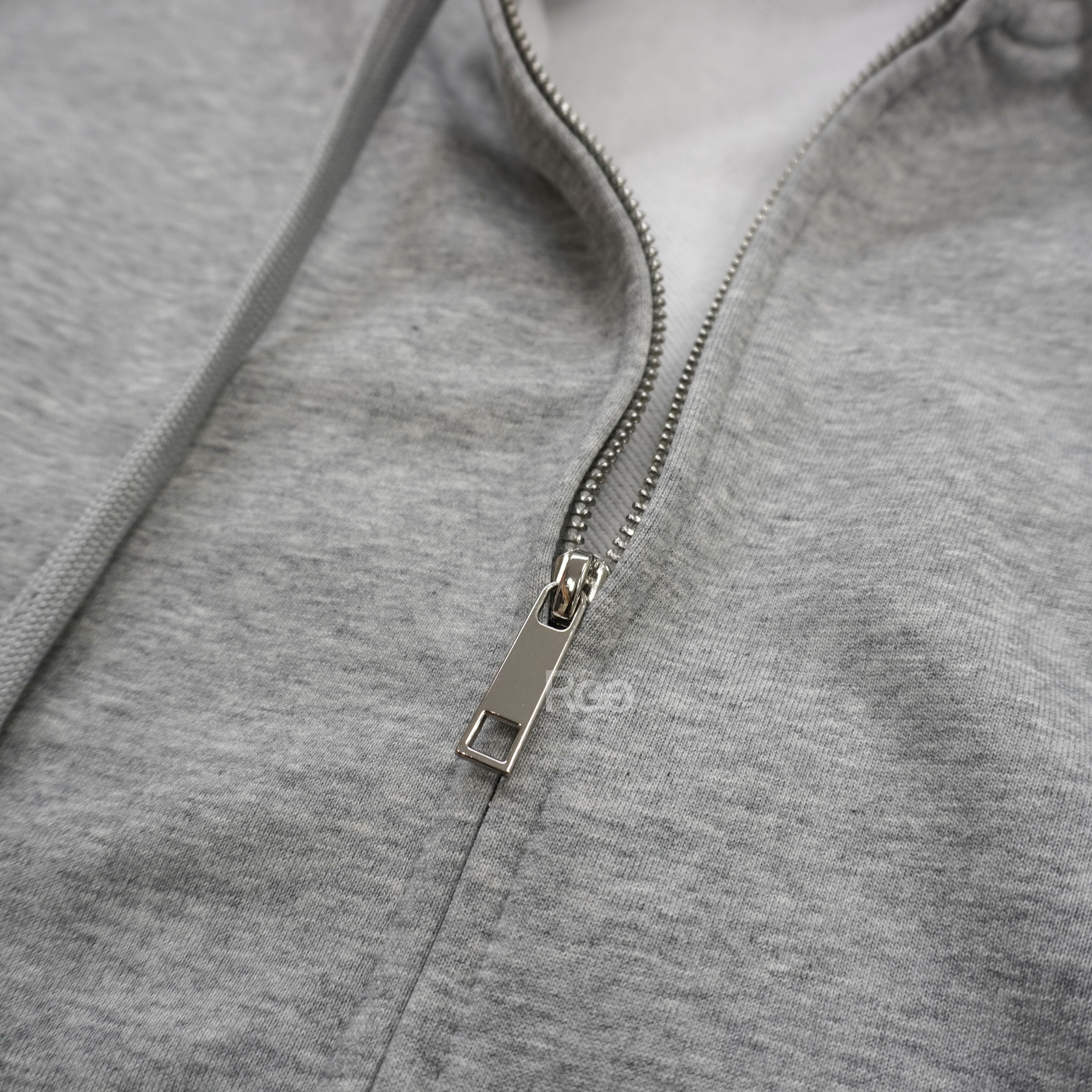 ArriveGuide 重磅寬版落肩連帽外套拉鍊細節照