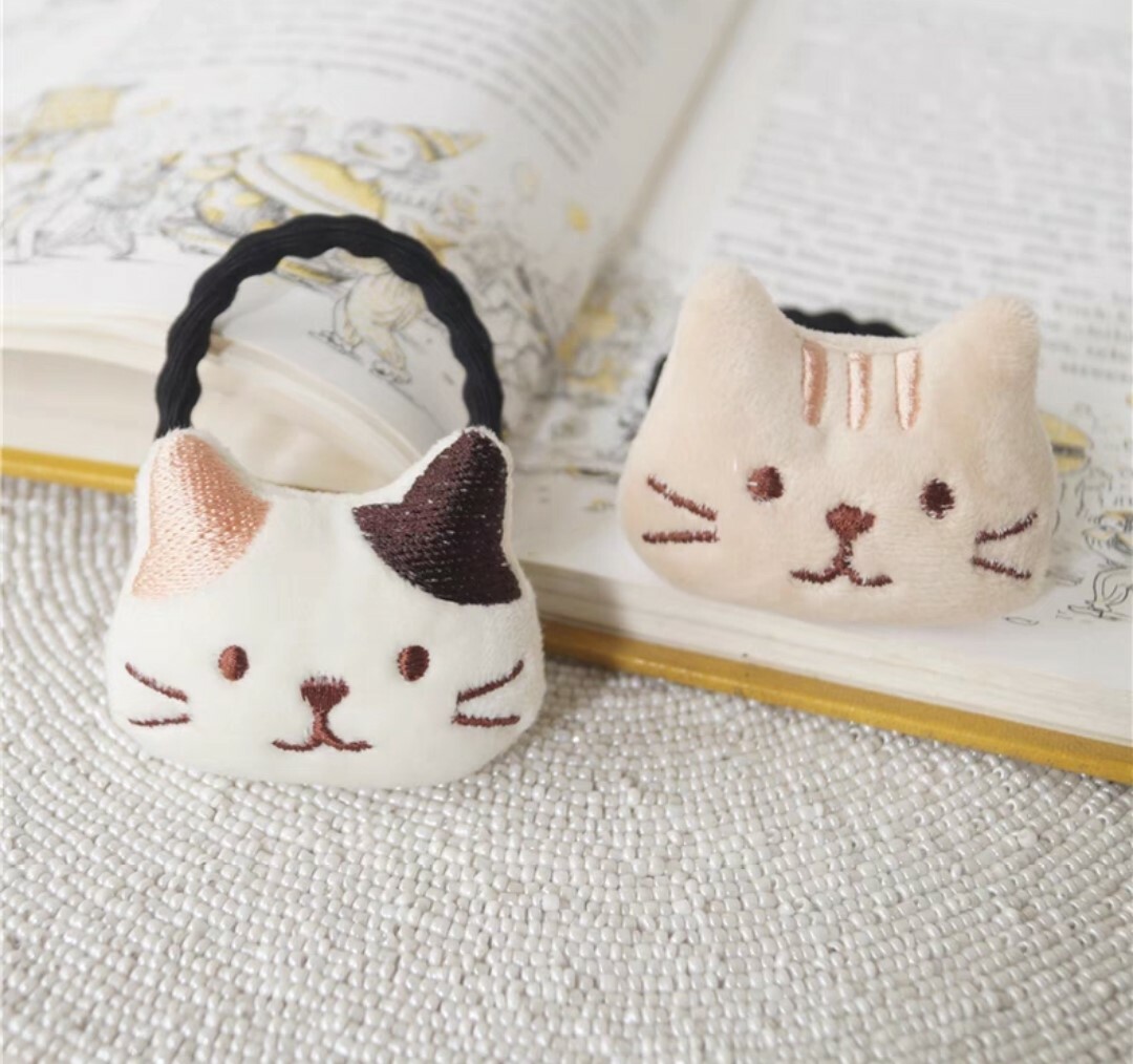 日式風萌萌貓毛絨立體髮圈