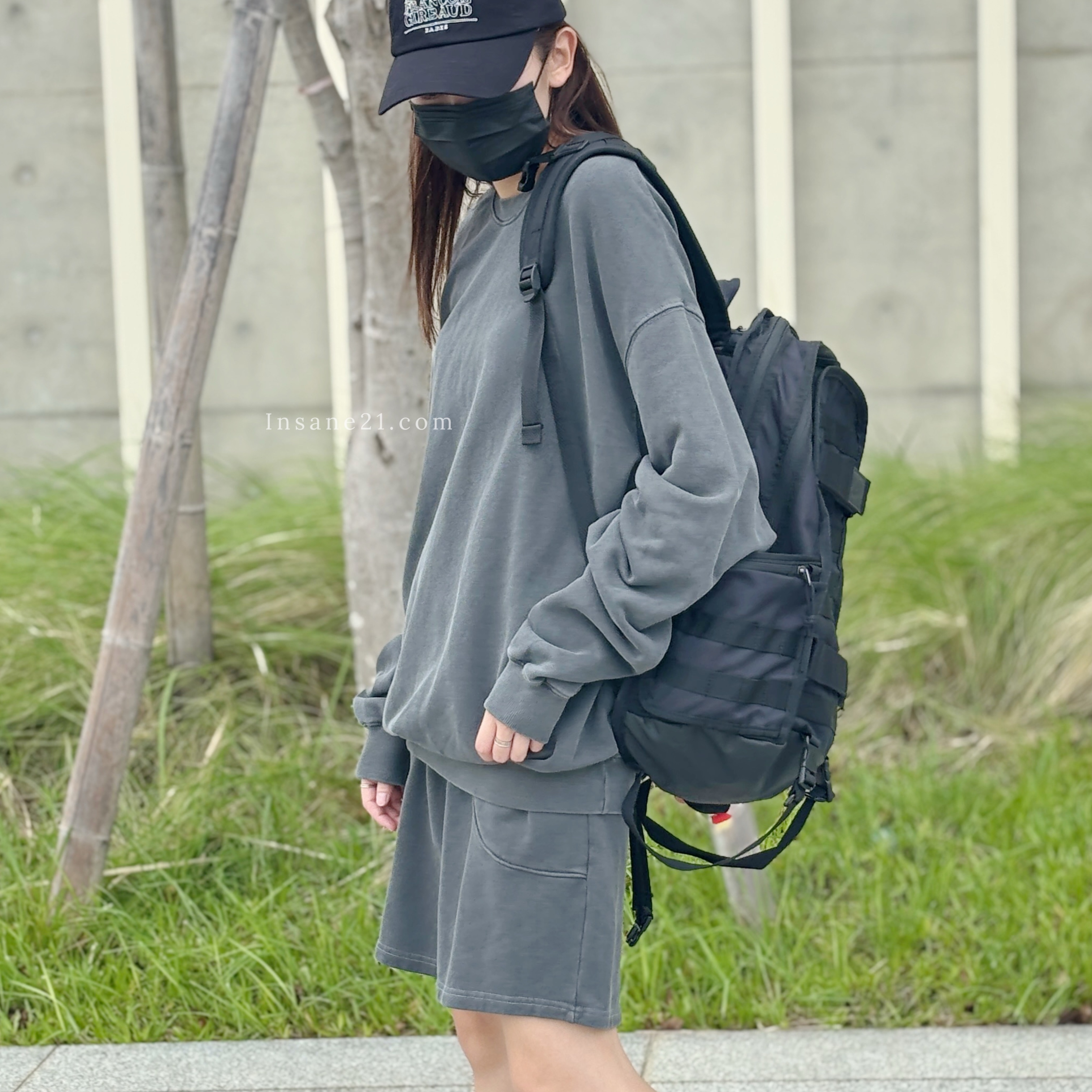 正韓HIPPO 休閒套裝組合價 居家服 棉質 長袖+短褲 抽繩短褲 大學T