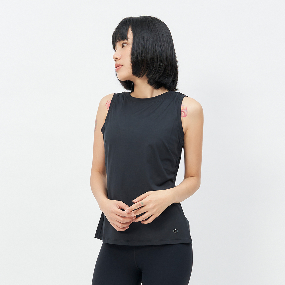 TBA Your Classic Tank 女 極致黑 訓練 輕薄 透氣 後開洞 背心 TBAW213TK02-BK