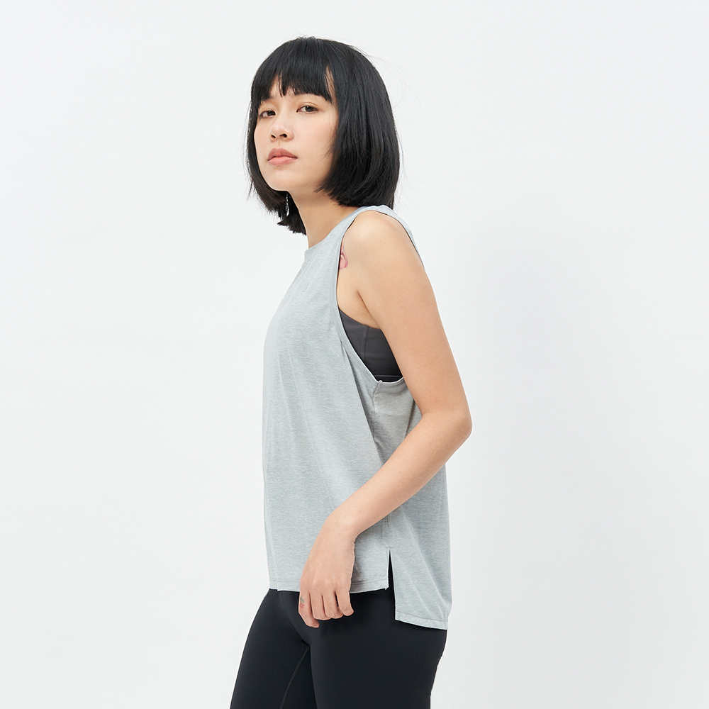 TBA All You Can Wear Tank 女 石英灰 親膚 透氣 後開衩 背心 TBAW213TK01-GY
