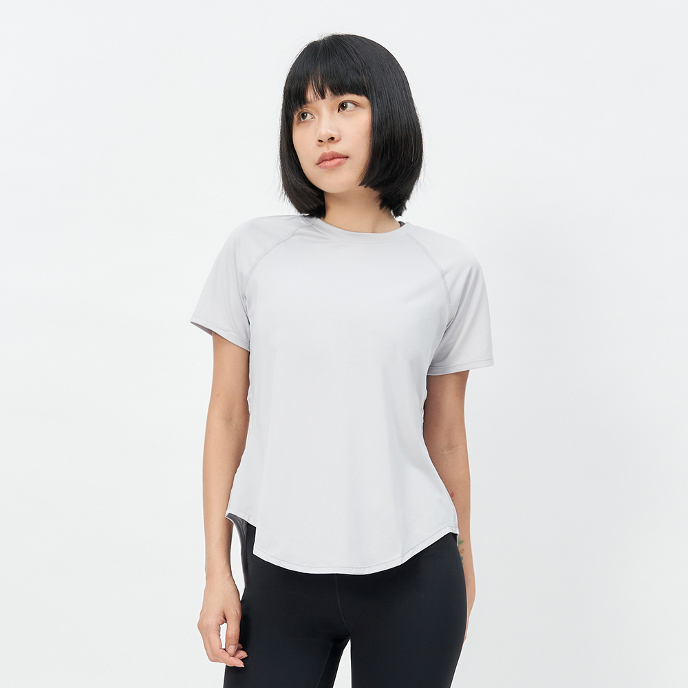 TBA All You Can Wear Top 女 淺灰色 純淨白 透氣 後開衩 短袖 TBAW213TP03-GY