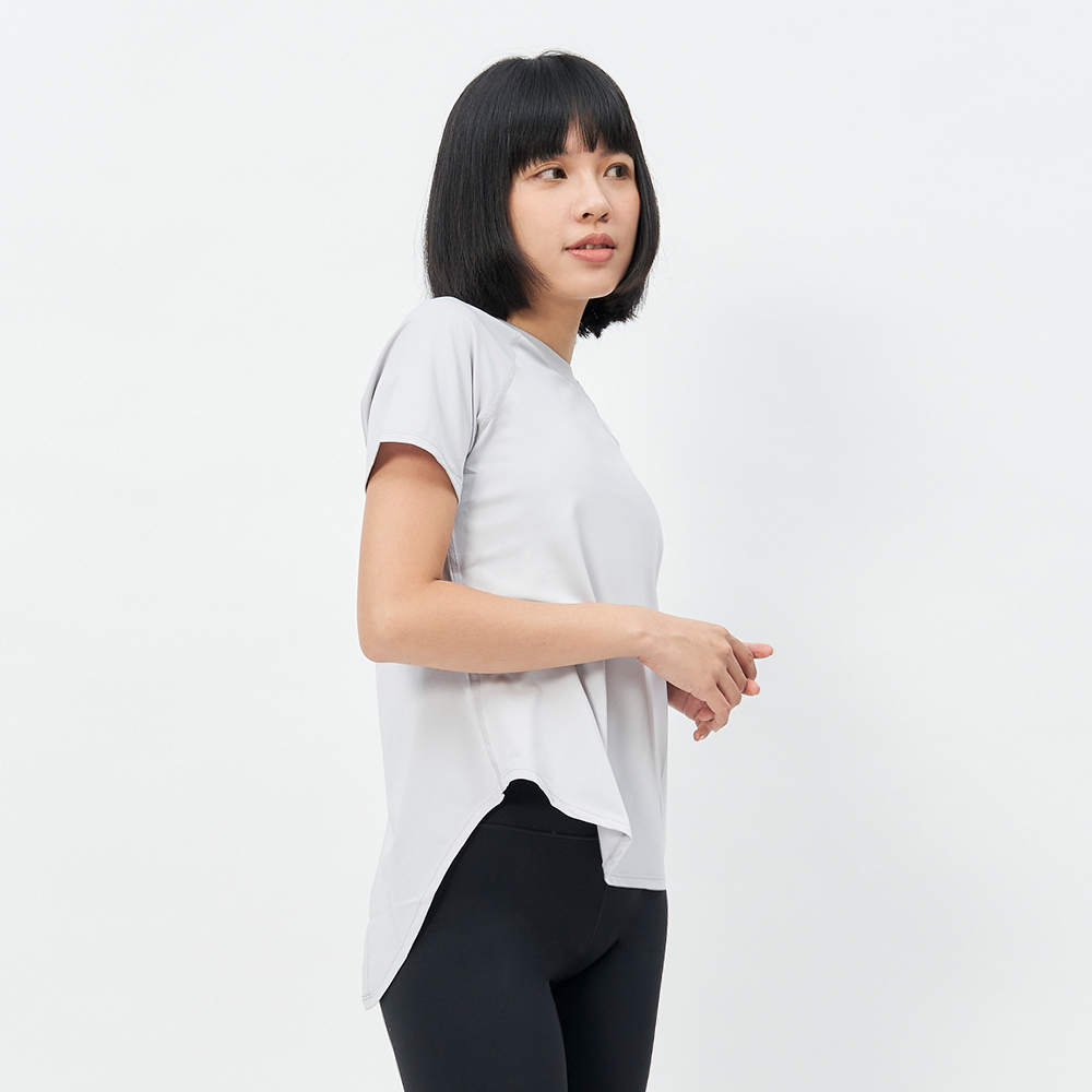 TBA All You Can Wear Top 女 淺灰色 純淨白 透氣 後開衩 短袖 TBAW213TP03-GY