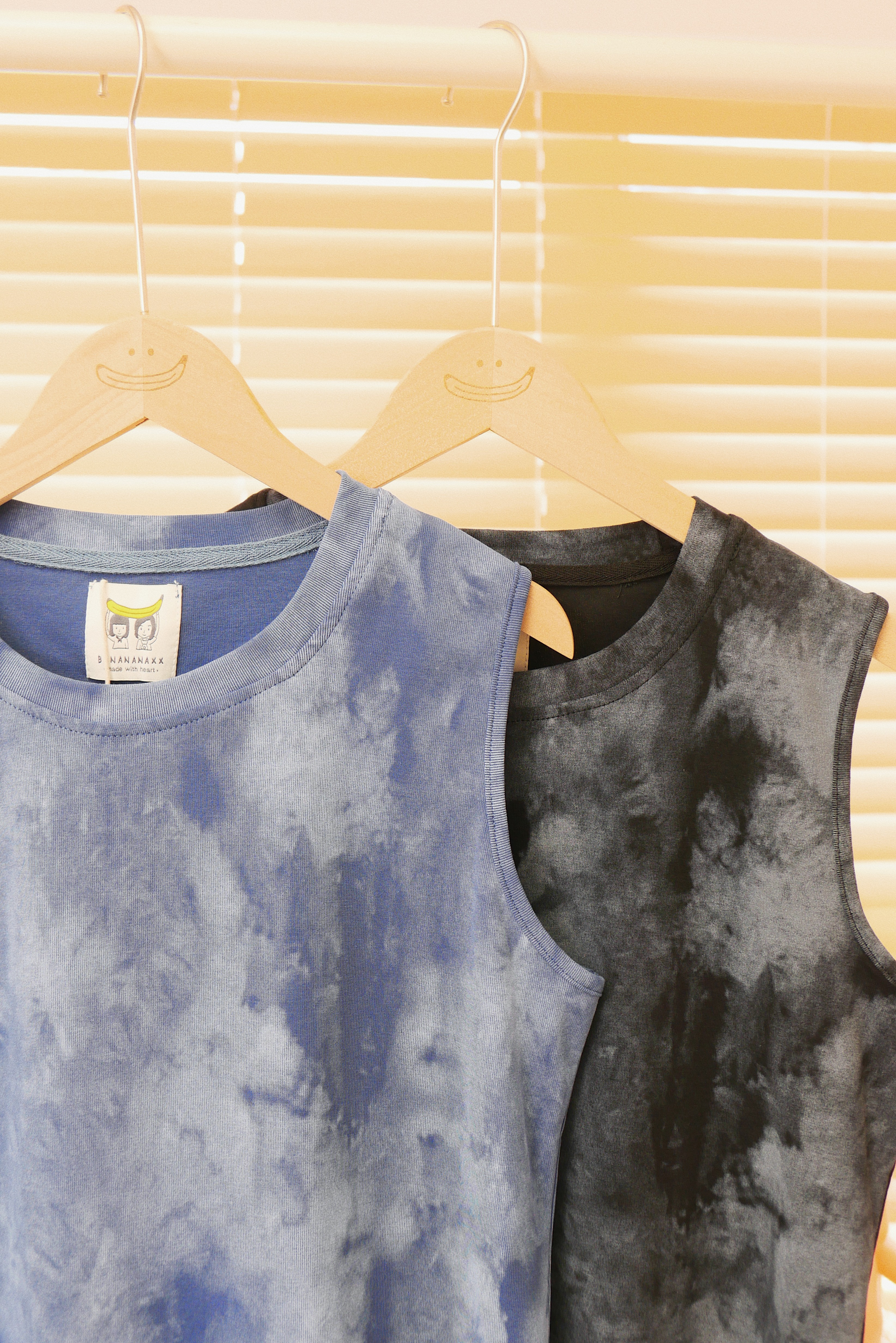 兩色 / 紮染純棉圓領背心/ Tie-dyed Round Neck Vest