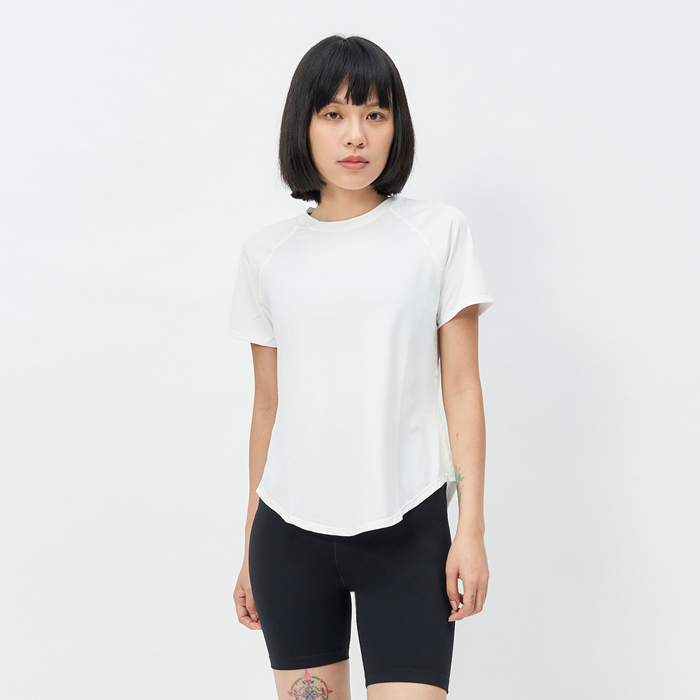 TBA All You Can Wear Top 女 純淨白 透氣 前短後長 後開衩 短袖 TBAW213TP03-WH