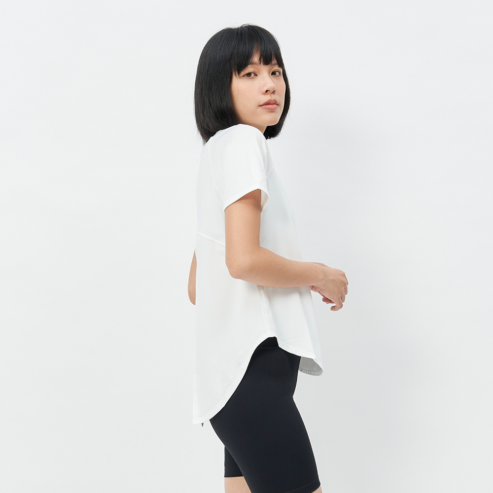 TBA All You Can Wear Top 女 純淨白 透氣 前短後長 後開衩 短袖 TBAW213TP03-WH