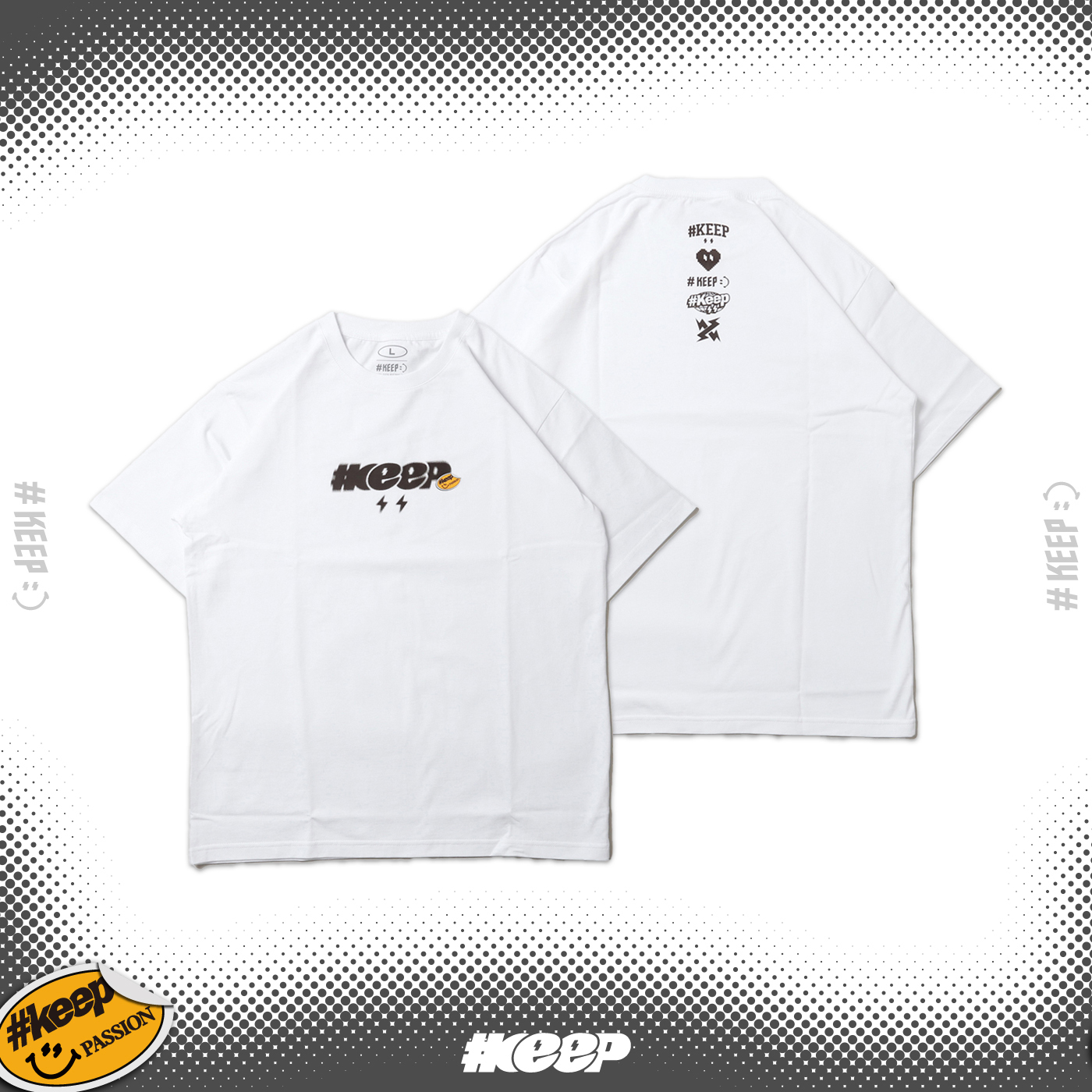 [西門實體門市現貨]#KEEP HALFTONE LOGO TEE 黑色 白色 網點 閃電 貼紙 數位 愛心 短袖 短T【KS217】