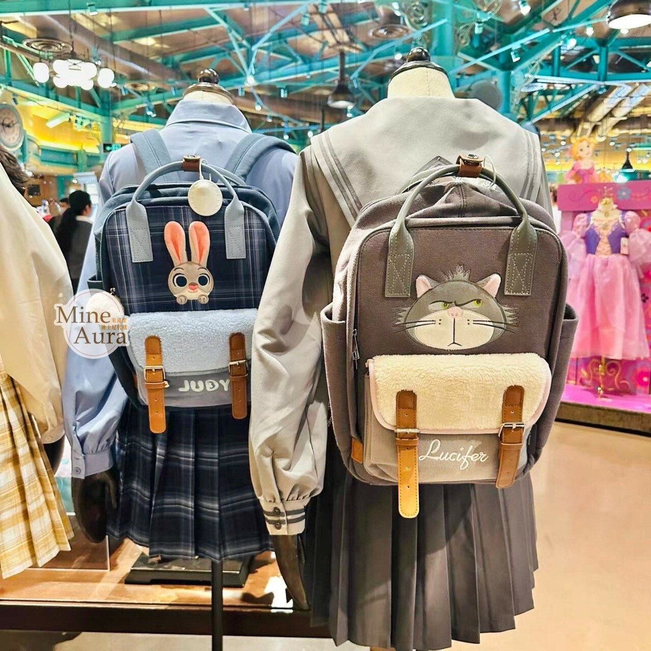 學院風系列 路西法 魯斯佛 Lucife 壞貓咪 後背包 -上海迪士尼樂園