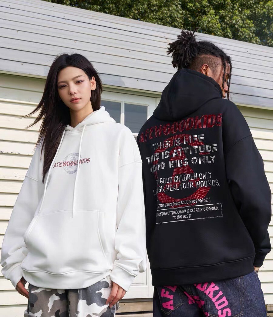 AFGK 美式燙鑽撞色 帽T A FEW GOOD KIDS