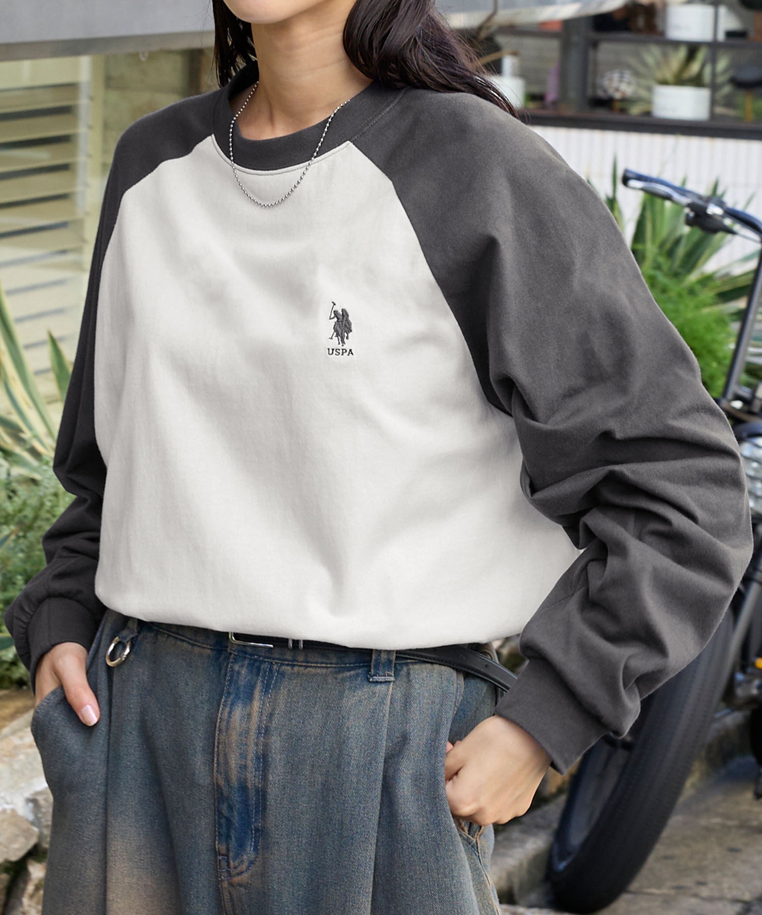 🇯🇵 US POLO ASSN. USPA 刺繡小LOGO 插肩 拼接 長袖 長T 縮口 多色 / 現貨