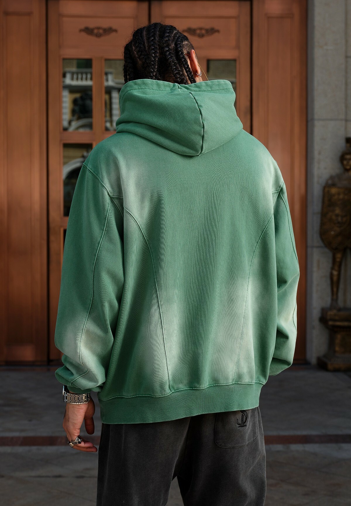 STK SmallTownKid 雙口袋解構 鉚釘帽T