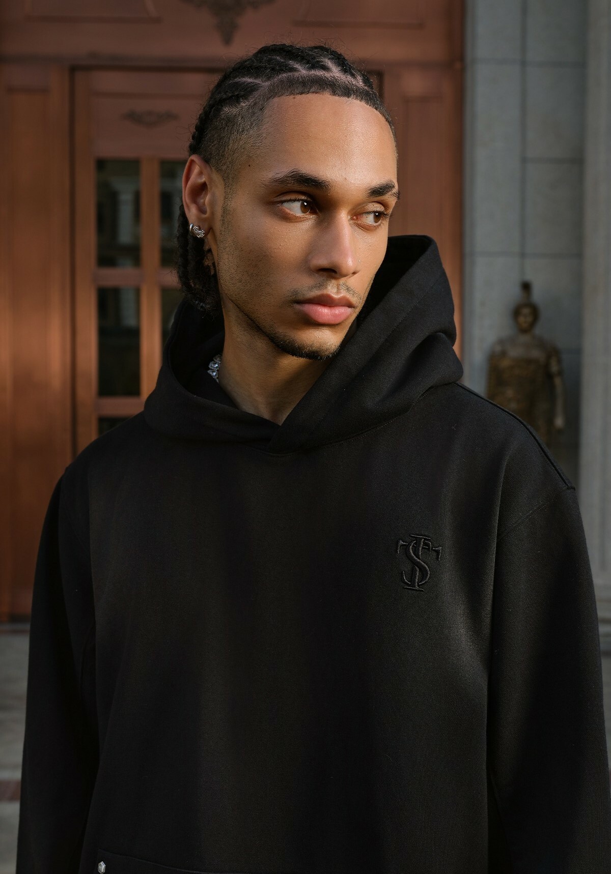 STK SmallTownKid 雙口袋解構 鉚釘帽T