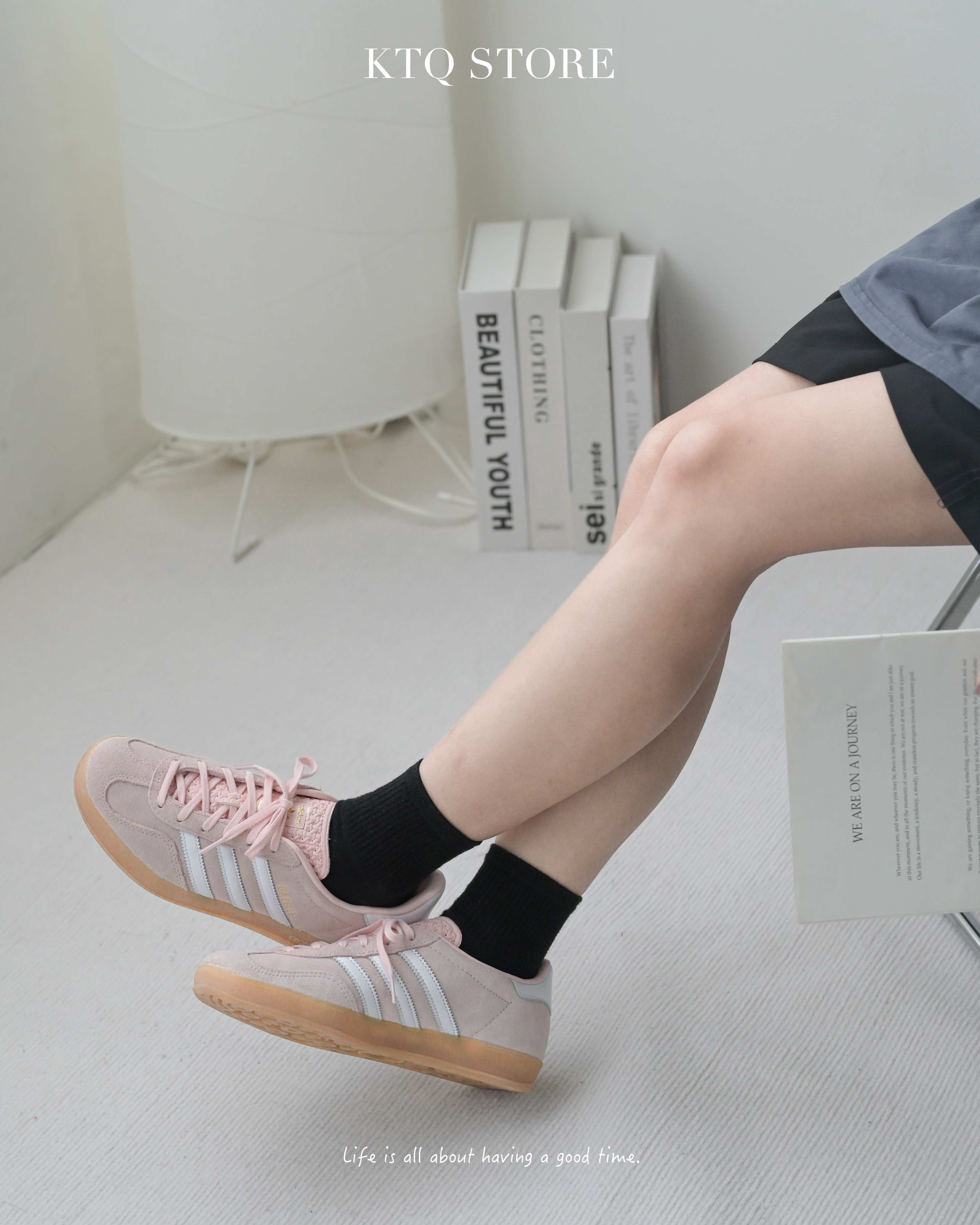 KTQ STORE ‧ Adidas Gazelle Indoor 粉色櫻花粉焦糖底女鞋 IH5484