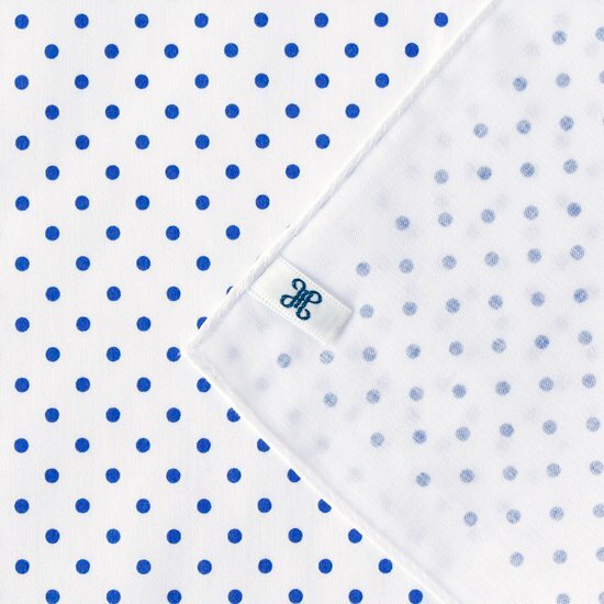 雙色點點手巾＿白x藍