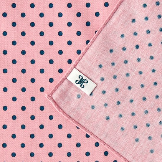 雙色點點手巾＿粉紅x藍