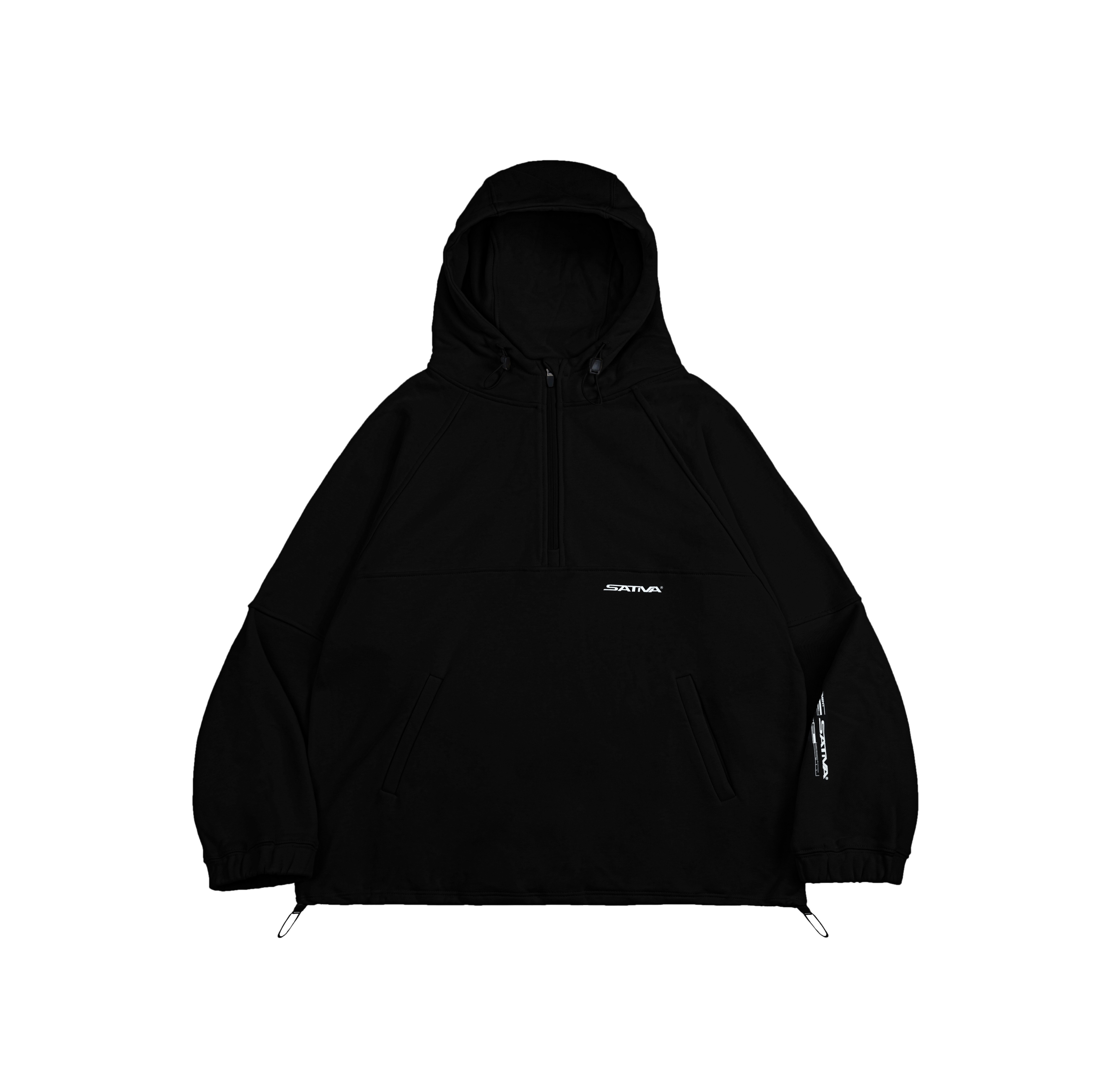 HD-01 "Atomic Evolution" Half-Zip Hoodie - Black
