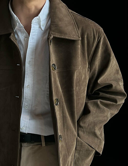 Den絨面革夾克外套