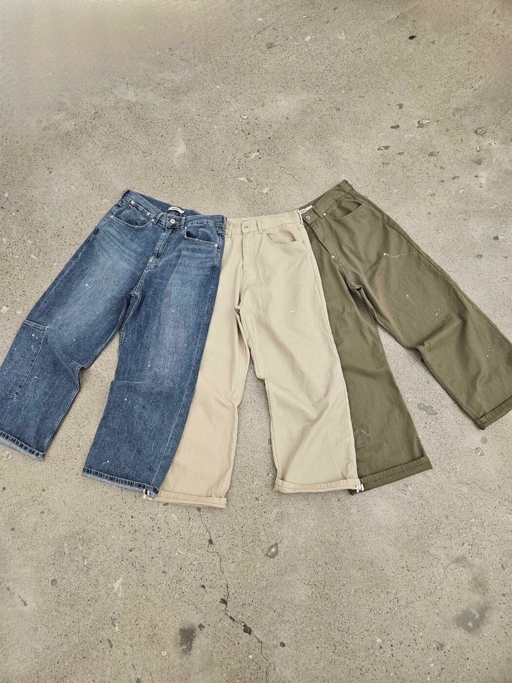 潑墨淨色/洗水牛仔鬆身褲 SPECTOR-090P