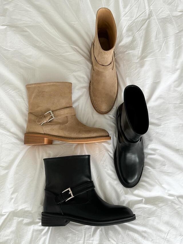 #228N233 率性擔當，西部圓筒銀扣短靴