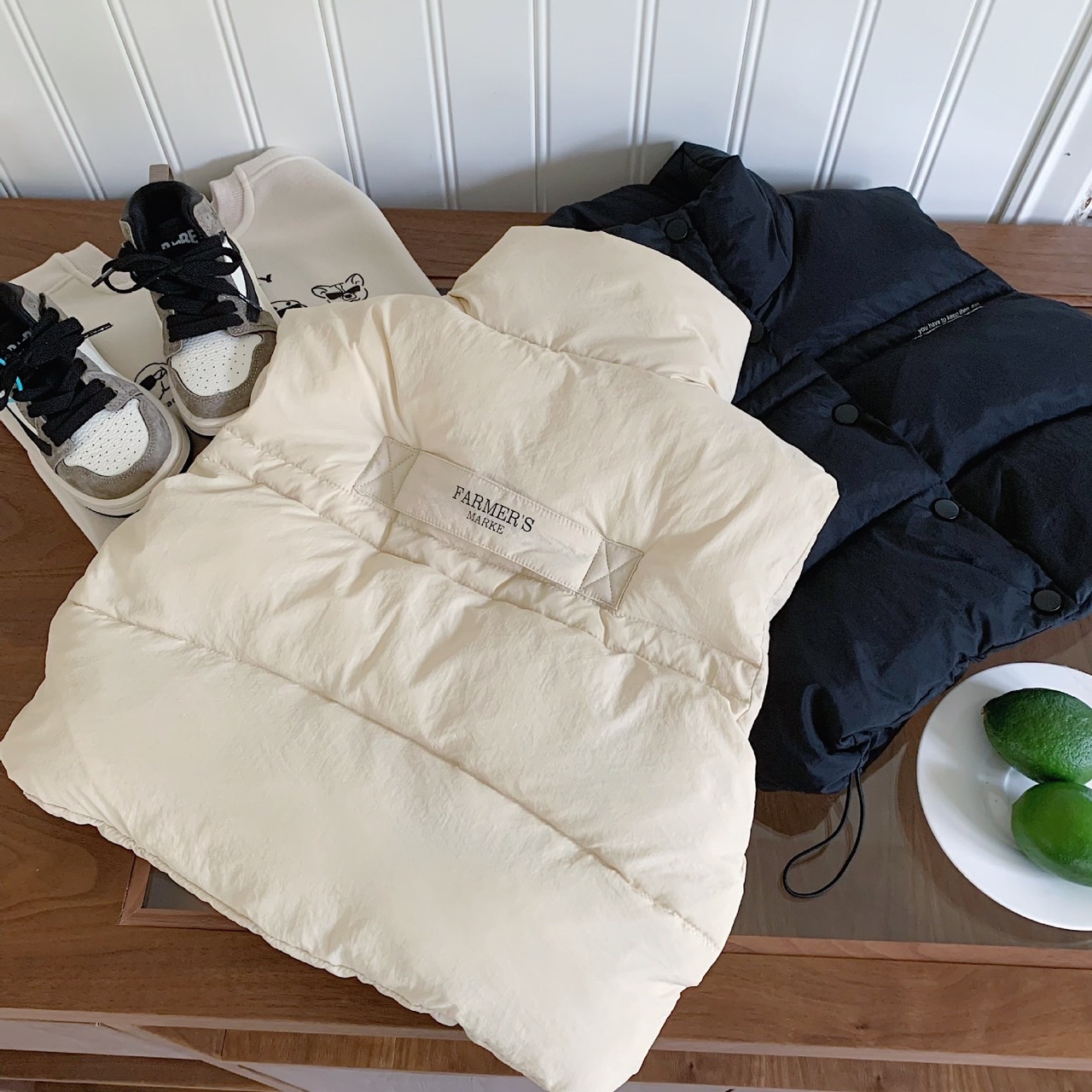 純色羽絨棉背心