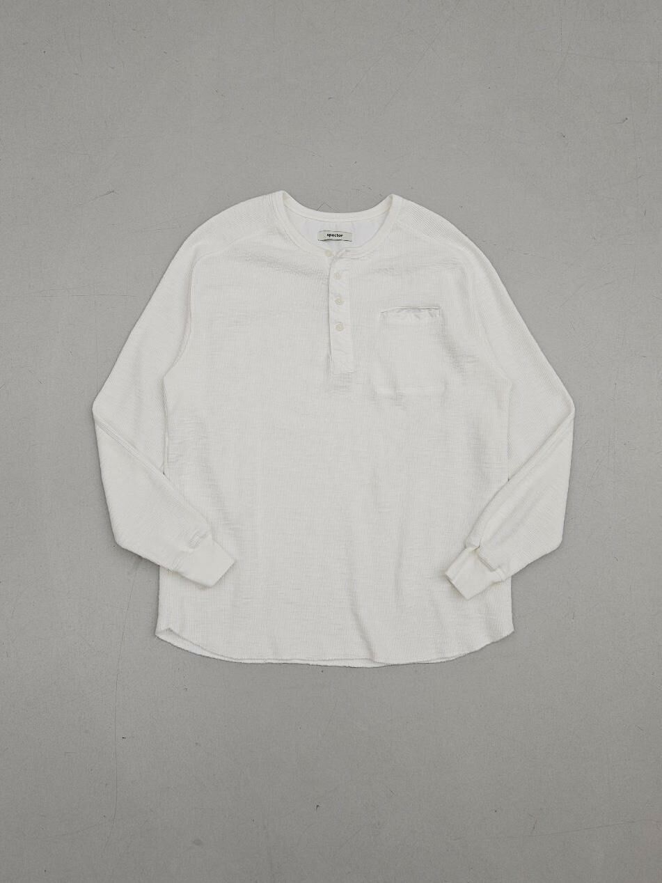 淨色暗紋半扣鈕長袖衫 SPECTOR-099T