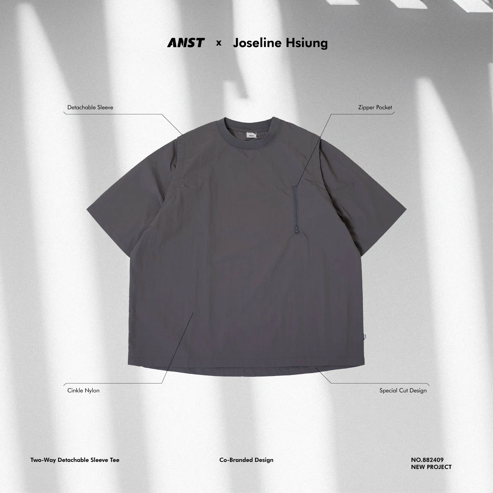 "現貨" ANST x Joseline Hsiung 2way Detachable Sleeve Tee / AJH.03