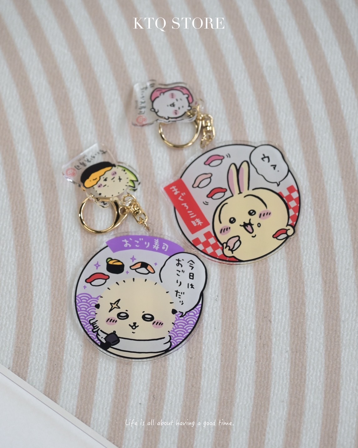 KTQ STORE ‧ 日本 Chiikawa 吉伊卡哇 壽司系列 吊飾 御守 鑰匙圈 立牌 帆布袋