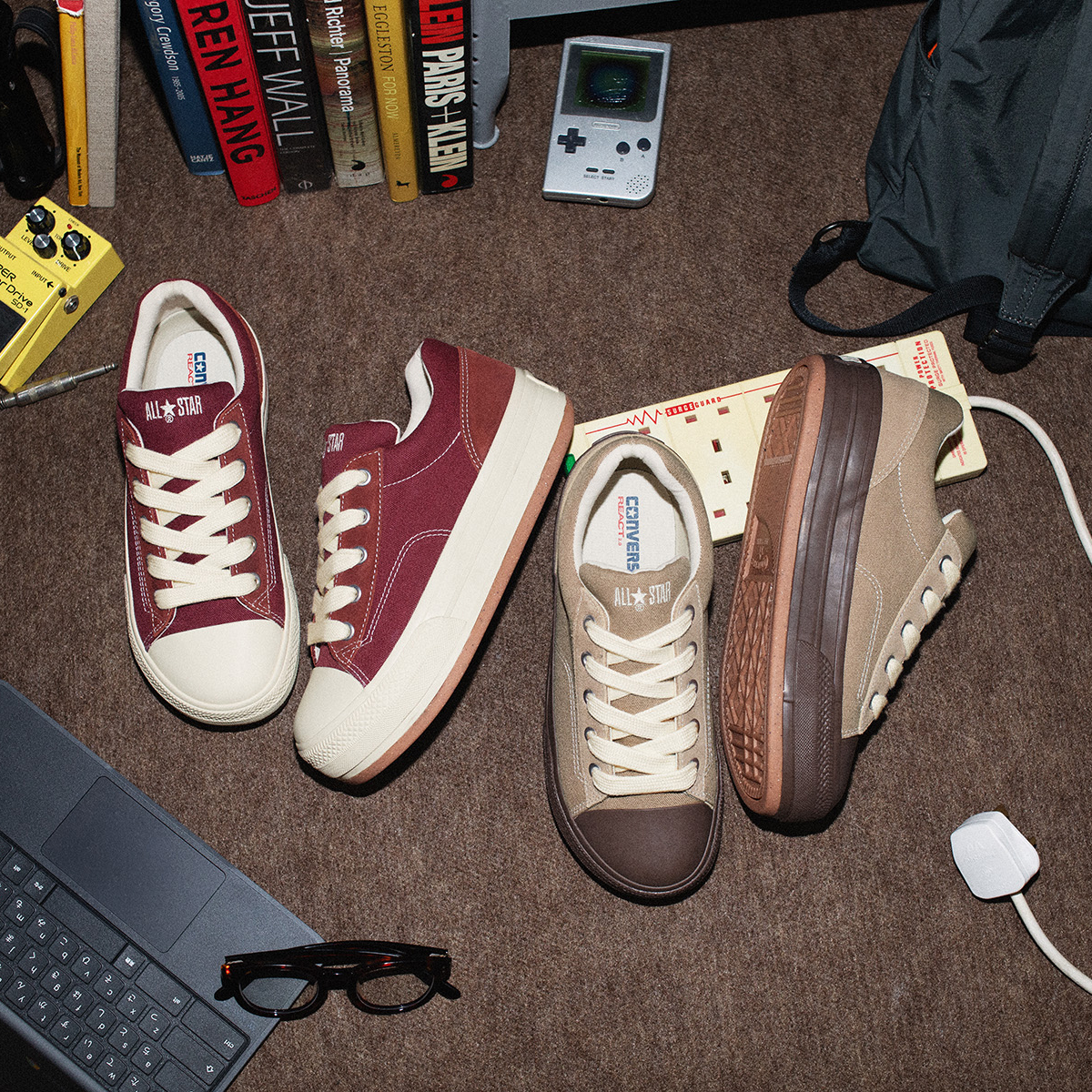 限時特價預購┃日本 CONVERSE ALL STAR Ⓡ BOARDERSTAR OX 厚底 沙棕色 暗紅色