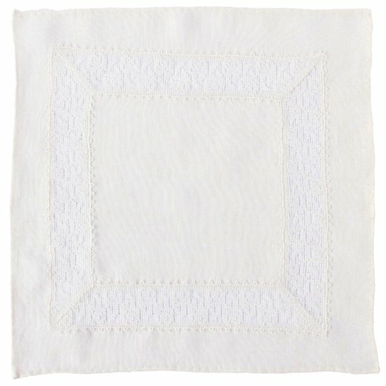 白色亞麻蕾絲手巾＿B