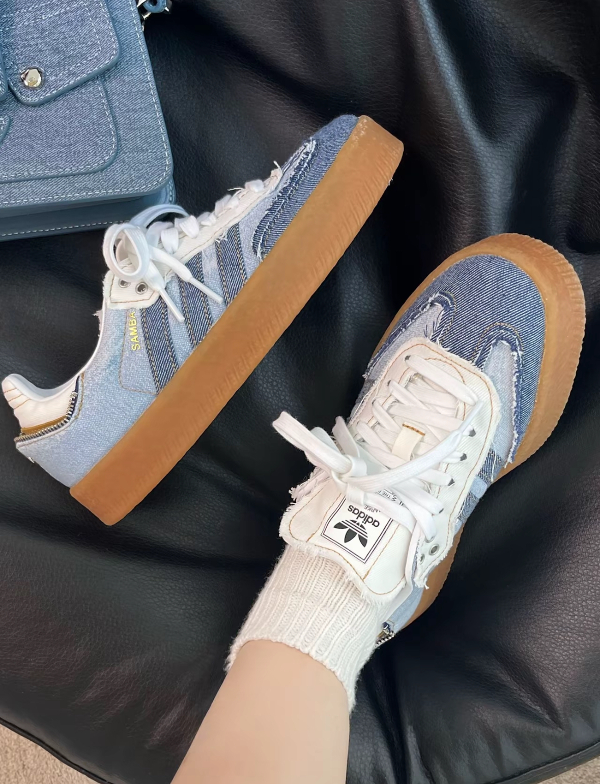 Atmos x Adidas Originals Sambae 丹寧 牛仔 復古 拉鍊 厚底 焦糖底 II0001/預購